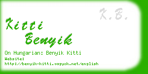 kitti benyik business card